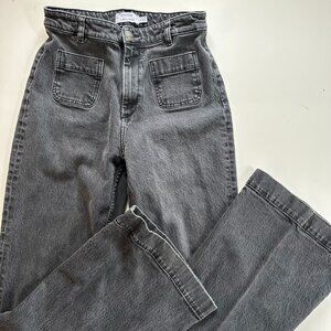 & Other Stories Wide Leg Patch pocket Jeans Black Size 29